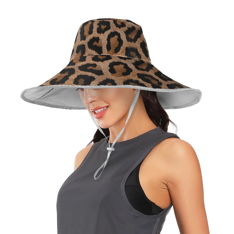 Foldable Wide Brim Sun Hat For Women Men Custom Pattern Wide-brimmed Visor Beach Hat Summer Anti-UV Protection Sun Shade Cap