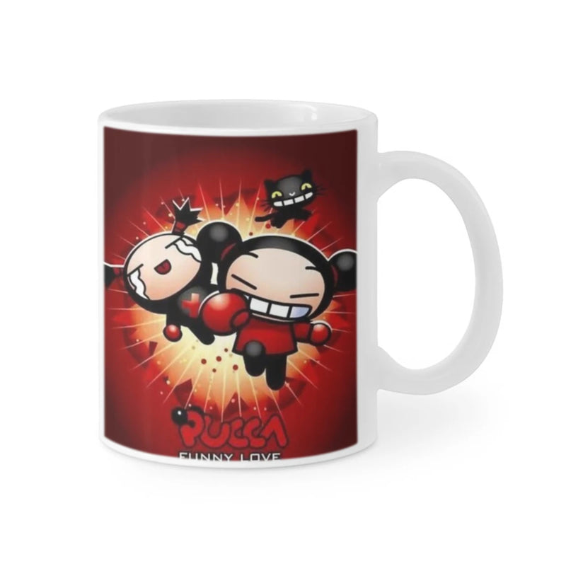 Cute Cartoon Pucca Garu Ceramic Mugs Coffee Cups Milk Tea Cup ins Oatmeal Breakfast Mug Drinkware Kitchen