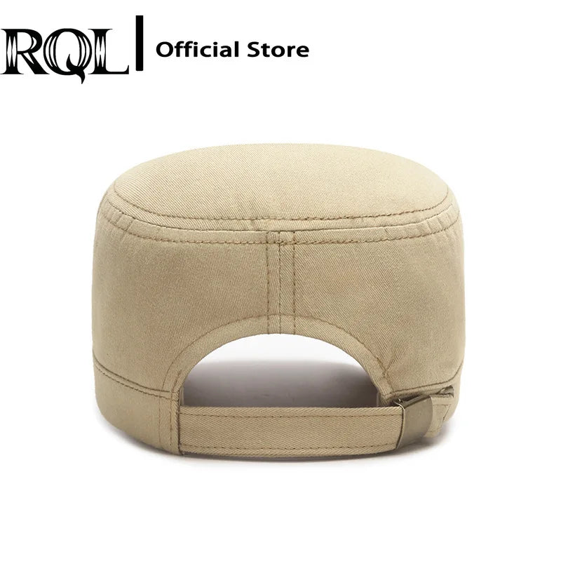 Unisex Twill Military Hat Flat Top Cap for Men Fashion Cadet Army Cap Cotton Winter Outdoor Sports Dad Hat Trucker Hat Plain