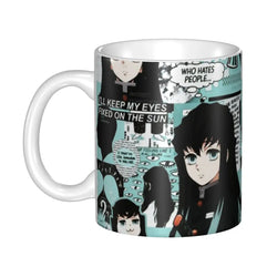 Personalized Anime Demon Slayer Coffee Mugs DIY Muichiro Tokito Kimetsu No Yaiba Ceramic Tea Milk Cup