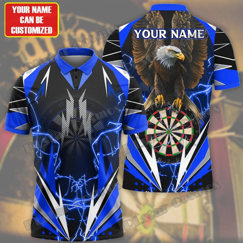 PLstar Cosmos Darts Board Wolf,Tiger,Lion,Bear Personalized Name 3D Printed Premium Men's Polo Shirt Summer Casual Shirt POL207