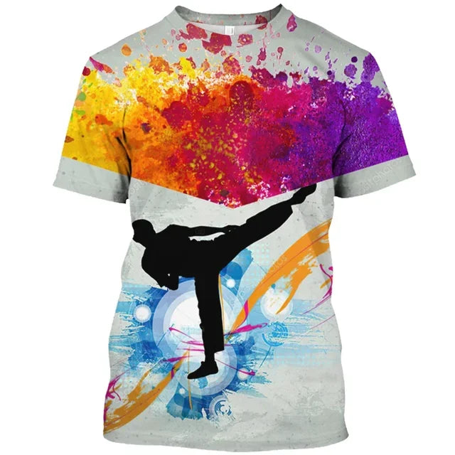 Japan Training T-shirt Men's 3d Karate Printed Tee Tops Oversized Short-sleeved High-quality Sportswear Men Quick-drying T Shirt