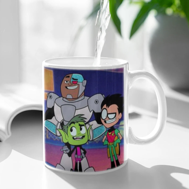 Cartoon T-TEEN-TITAN G-GO Ceramic Cup Coffee Oatmeal Breakfast Cup Creative Personality Mug