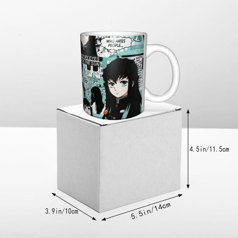 Personalized Anime Demon Slayer Coffee Mugs DIY Muichiro Tokito Kimetsu No Yaiba Ceramic Tea Milk Cup