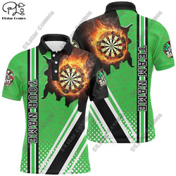 New custom personalized 3D printing  flame pattern darts POLO shirt T-shirt universal leisure team throwing sports series D-10