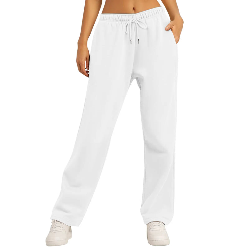 Women’s Fleece Lined Sweatpants Wide Straight Leg Pants Bottom Sweatpants Joggers Pants Workout High Waisted Pants With Pockets