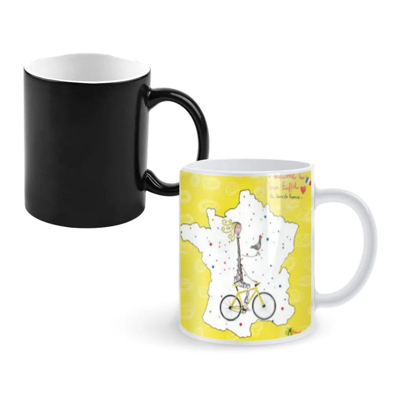 Tour of F-France Anime Creativity Change Color Chang mug Ceramic mug Hot Coffee Cup Breakfast Cup mug Friend Gift