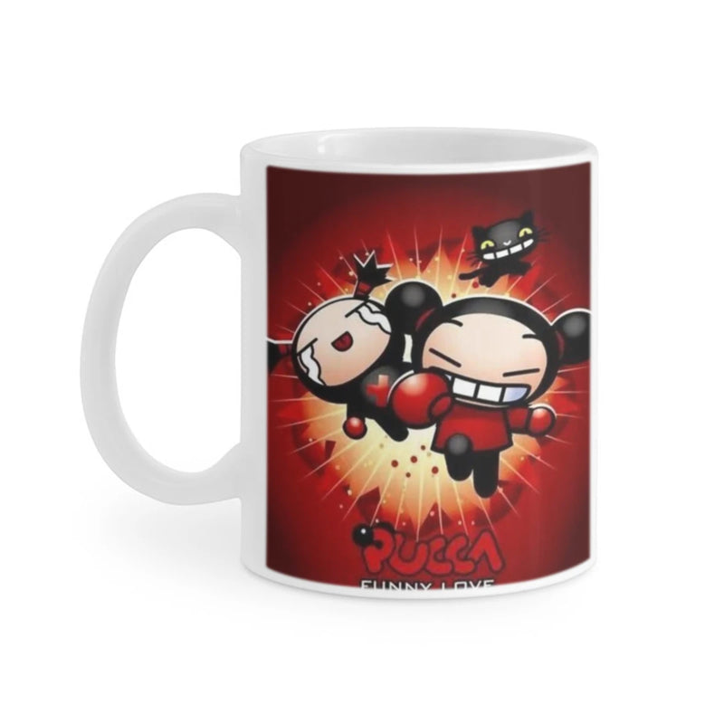 Cute Cartoon Pucca Garu Ceramic Mugs Coffee Cups Milk Tea Cup ins Oatmeal Breakfast Mug Drinkware Kitchen