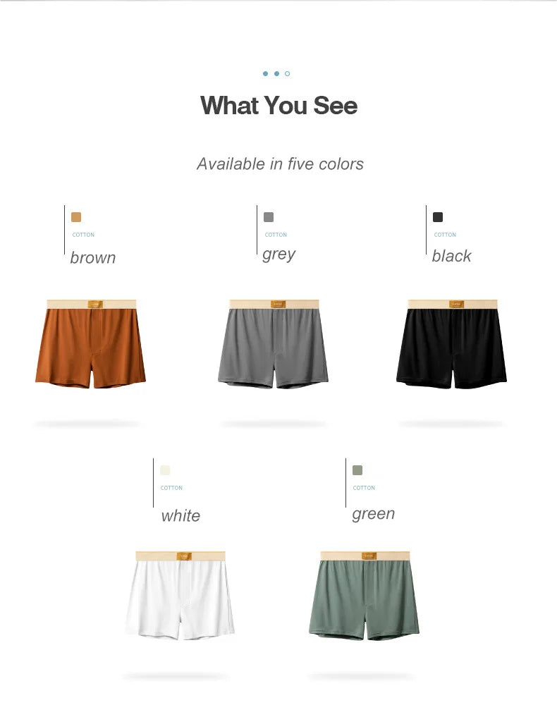 1pcs Male Arrow Pants Men Cotton Boxers Shorts Loose Mid-Waisted Men's Plus Size Underwear Homewear Comfortable Panties