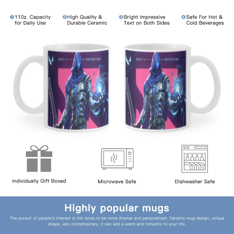 Popular The First Personvisual Angle Design Game VALORANT Coffee Mug Ceramic Water Cup Heat Sensitive Coffee Cups