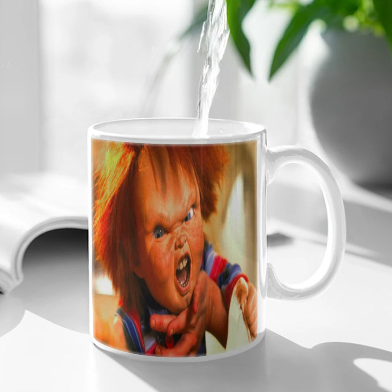 Horror Movie Chucky Child's Play Coffee Mug 11oz Fun Ceramic Coffee Tea Cocoa Cup Handle Tea Drink Cup