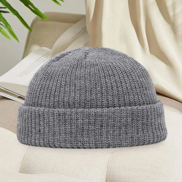 Elastic Knit Hat Cozy Knitted Dome Hat for Winter Outdoor Activities Unisex Solid Color Ear Cap for Skiing Wear Solid