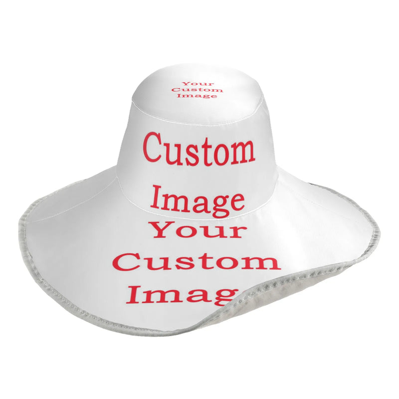 Foldable Wide Brim Sun Hat For Women Men Custom Pattern Wide-brimmed Visor Beach Hat Summer Anti-UV Protection Sun Shade Cap