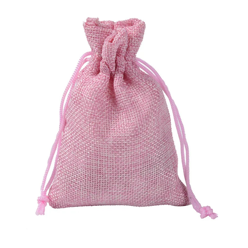 Hot Selling 10Pcs/Lot Multi-Color Jewelry Gift Drawstring Bags Jute Ring Necklace Burlap Storage Pouches Can Be Customized