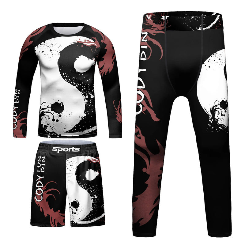 Cody Lundin Kids Active Wear Martial Art Wear Figting Club Uniforms Children Athletic Training Sportswear Gym Fitness Suit