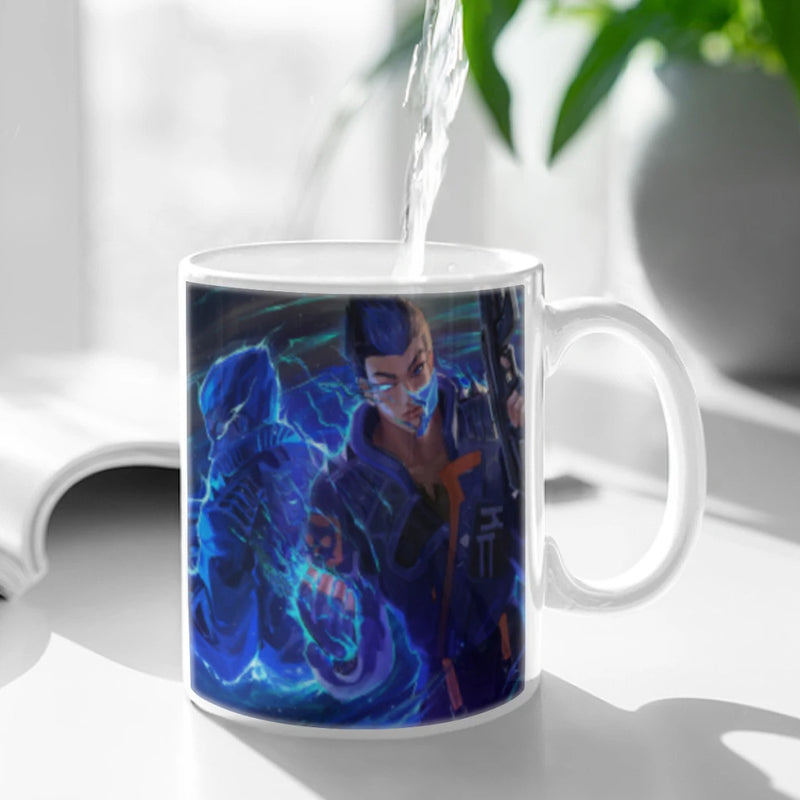 Popular The First Personvisual Angle Design Game VALORANT Coffee Mug Ceramic Water Cup Heat Sensitive Coffee Cups