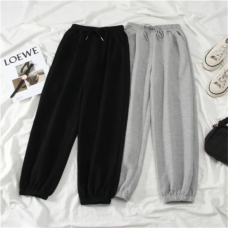 Women Solid Sweatpants Autumn Baggy Fashion Oversize Sports Pants Winter Joggers