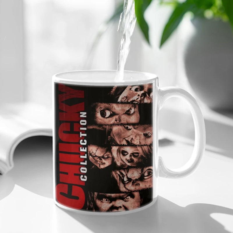 Horror Movie Chucky Child's Play Coffee Mug 11oz Fun Ceramic Coffee Tea Cocoa Cup Handle Tea Drink Cup