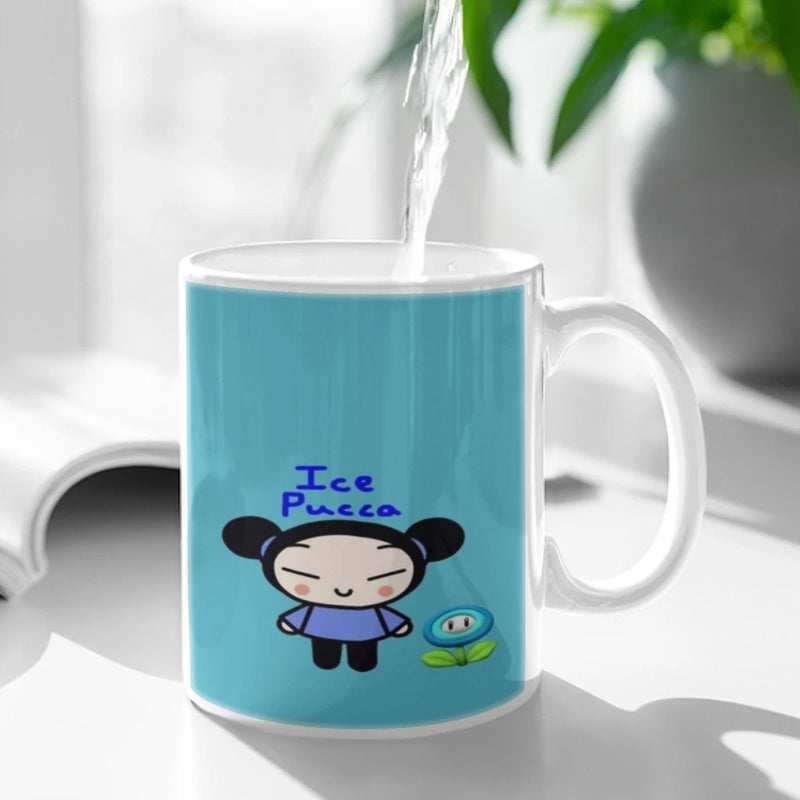 Cute Cartoon Pucca Garu Ceramic Mugs Coffee Cups Milk Tea Cup ins Oatmeal Breakfast Mug Drinkware Kitchen