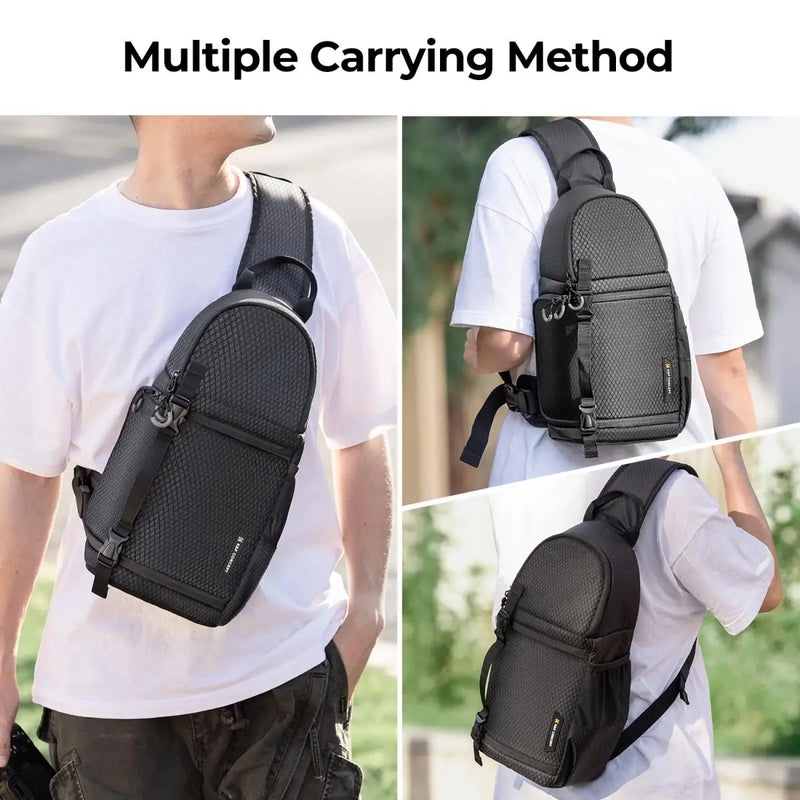 K&F Concept 10L Camera Sling Bag Shoulder Bag Waterproof Camera Crossbody Backpack for DSLR Camera Case with Tripod Holder