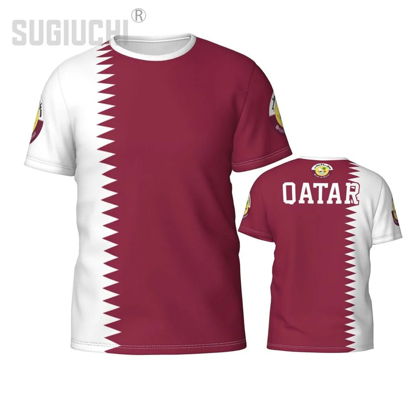 Custom Name Number Qatar Flag Emblem 3D T-shirts For Men Women Tees jersey team Clothes Soccer Football Fans Gift T shirt