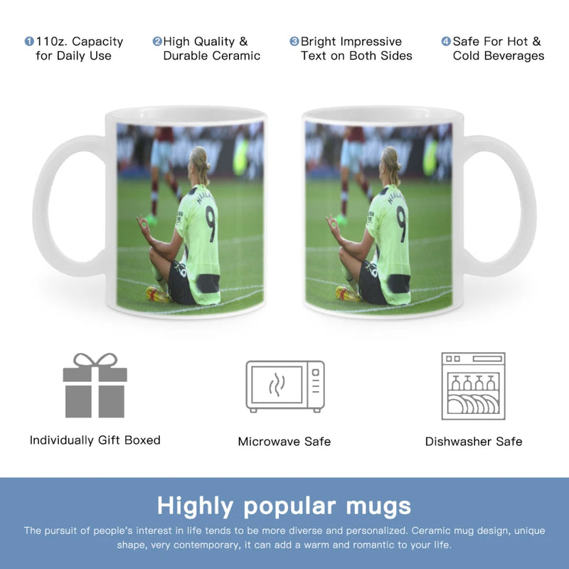 Erling Haaland Vitage Ceramic Mug Cute Coffee Tea Milk Stave Mugs And Cups with Handle Novelty Gifts