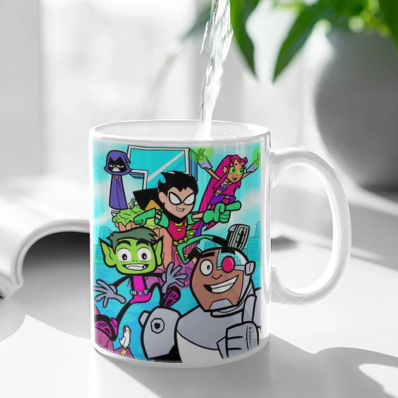 Cartoon T-TEEN-TITAN G-GO Ceramic Cup Coffee Oatmeal Breakfast Cup Creative Personality Mug