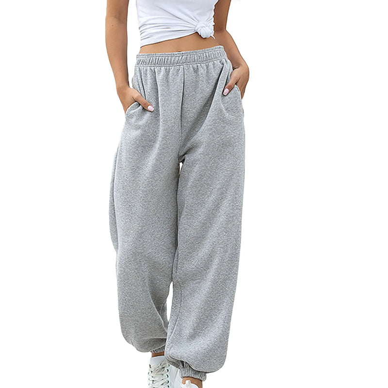 2023 Casual Women Trouser Gym Wear Track Jogger Pants Baggy Gray Sweat Running Sports Loose Pants  Wide Leg Oversized Streetwear