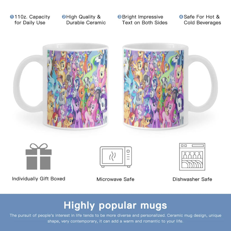 My L-Little P-Pony Ceramic Mug Cute Coffee Tea Milk Stave Mugs And Cups with Handle Novelty Gifts