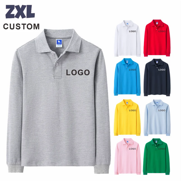 Custom Cotton Polo Kids Shirts Logo Design DIY Print Embroidery  Soft Comfortable And Skin-Friendly Long Sleeve Boy's Polos