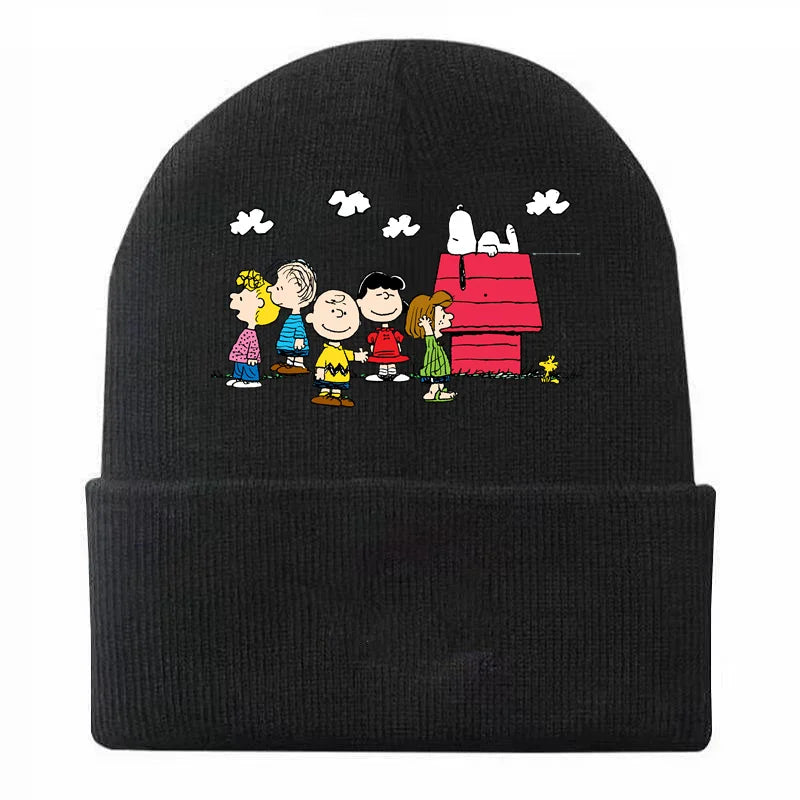 Snoopies Beanie Knit Hat for Boys Girls new Autumn Winter Warm Kids Beanie Children Hats Soft Ear Protection Knitted Casual Cap