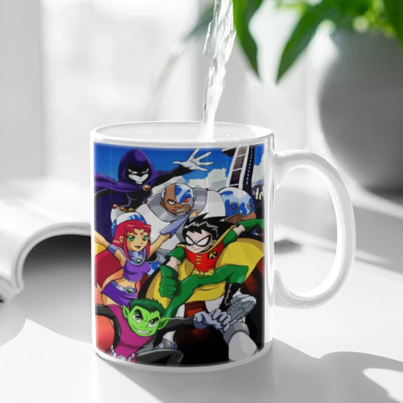 Cartoon T-TEEN-TITAN G-GO Ceramic Cup Coffee Oatmeal Breakfast Cup Creative Personality Mug