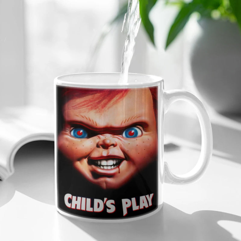 Horror Movie Chucky Child's Play Coffee Mug 11oz Fun Ceramic Coffee Tea Cocoa Cup Handle Tea Drink Cup