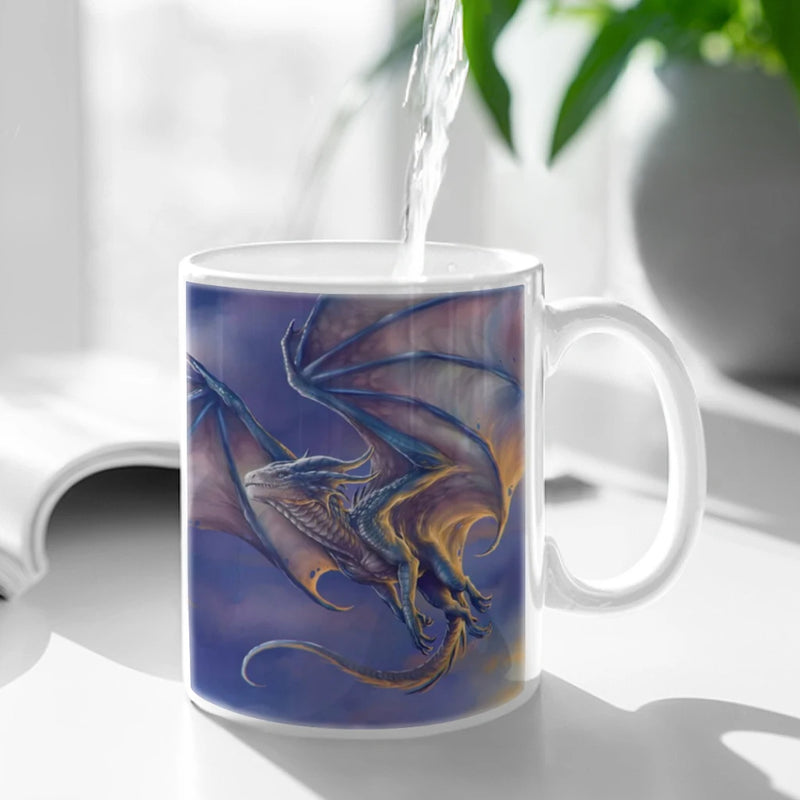 Animals Black Dragon Coffee Mug 11oz Fun Ceramic Coffee Tea Cocoa Cup Handle Tea Drink Cup