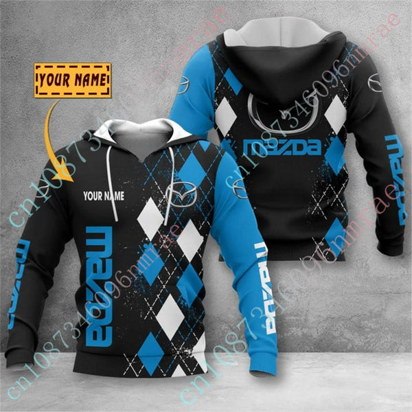 Mazda Zip Hoodies Casual 3D Printing Sweatshirt Harajuku Pullover Top Anime Hoodies For Men Women Unisex Clothing Custom Logo