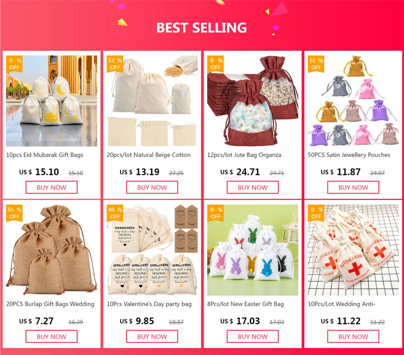 30/50 Pcs Multi Colors Jute Storage Bags Christmas Party Wedding Gift Fabric Package Drawstring Pouches Gift Bag 7x9/10x14cm