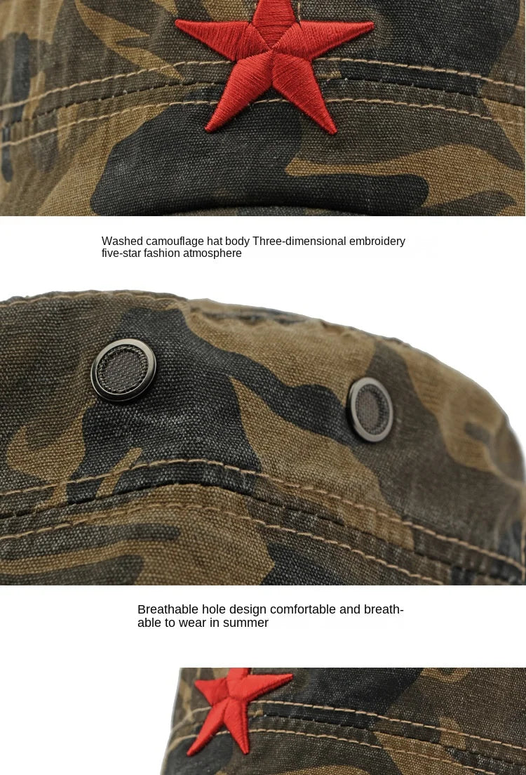 Men's Camouflage Flat Top Baseball Cap, Outdoor Sports Caps, Tactical Dad Hat, Casual Cadet, Trucker Hats