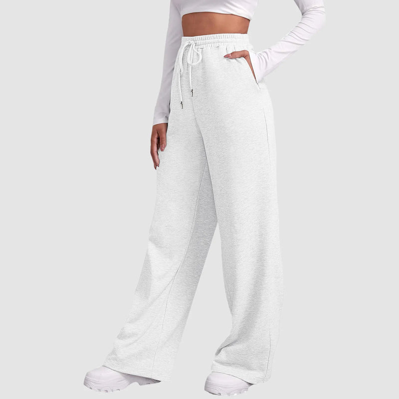 Women’s Fleece Lined Sweatpants Wide Straight Leg Pants Bottom Sweatpants Joggers Pants Workout High Waisted Pants With Pockets