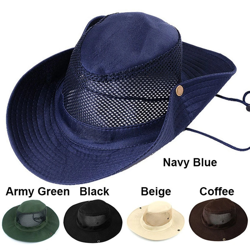 1PC Men's Hat Camping Hiking Hunting Sun Hat Bucket Flap Cap Breathable Nepalese Outdoor Fishing Cycling Wide Brim Hat