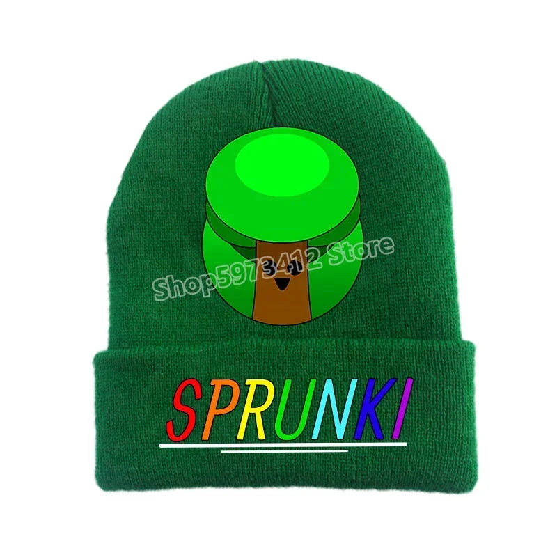 Sprunki Knitted Hat Incredibox Autumn Winter Cute Adult Cap Anime Pattern Print Bonnets Warm Comfortable Beanies Baby Show Gift