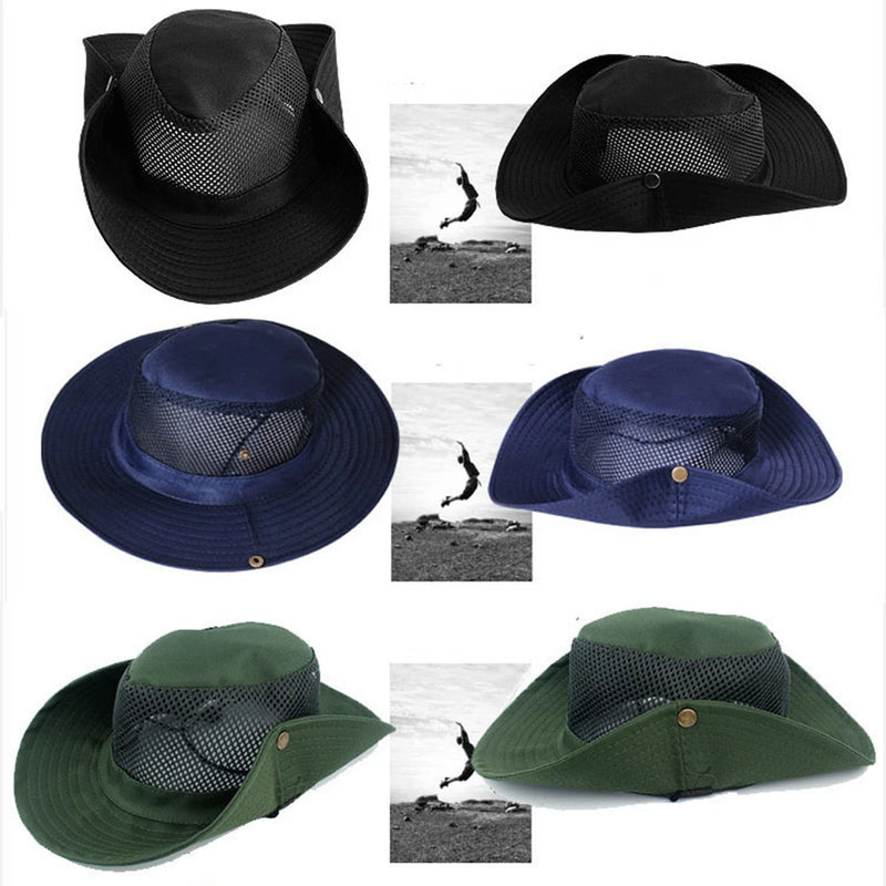 1PC Men's Hat Camping Hiking Hunting Sun Hat Bucket Flap Cap Breathable Nepalese Outdoor Fishing Cycling Wide Brim Hat