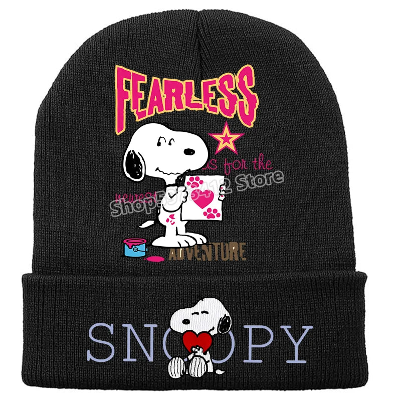 Snoopy Knitted Hats Kawaii Peanuts Comic Skullies Beanies Boys Girls Winter Warmer Bonnet Women Men Kids Casual Cap Anime Gift