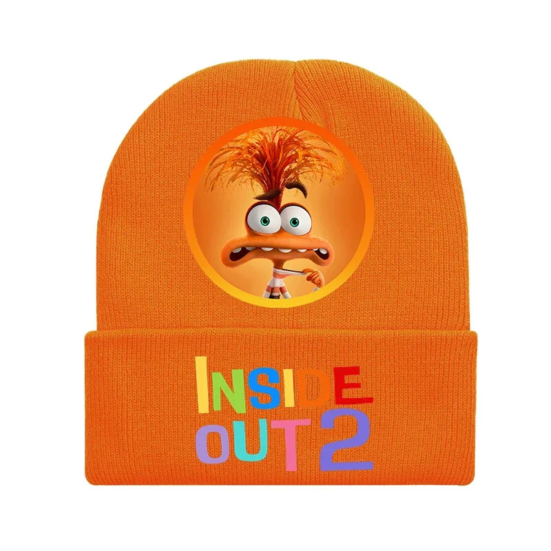 Inside Out 2 Kid Knitted Hats Keep Warm Anxiety Joy Sadness Anger Stretch Caps Soft Comfort Autumn Winter Boy Girl Beanie Gifts