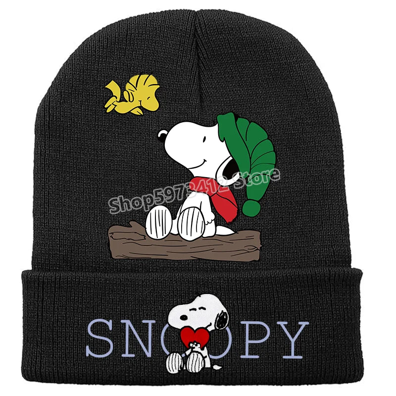 Snoopy Knitted Hats Kawaii Peanuts Comic Skullies Beanies Boys Girls Winter Warmer Bonnet Women Men Kids Casual Cap Anime Gift