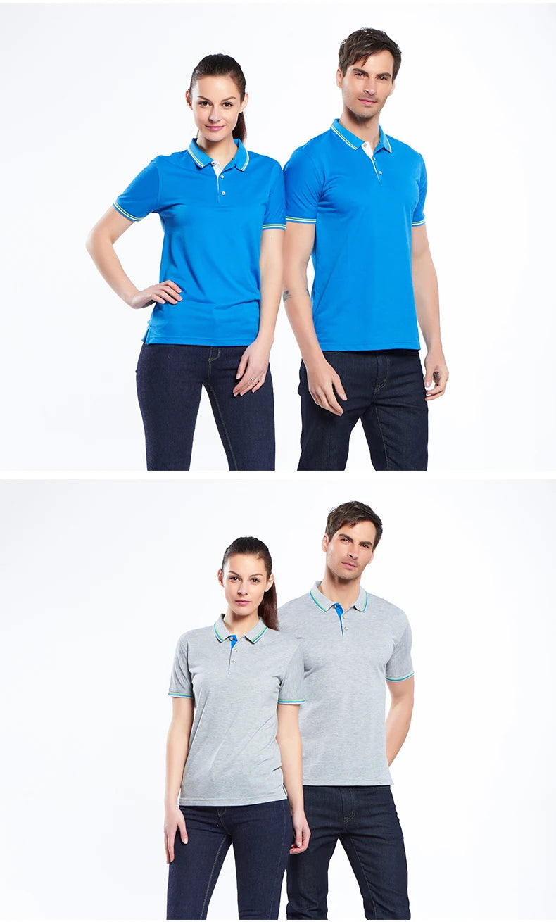 Summer Polo Shirt With Printed Logo Embroidered Name Men's And Women's Activities Company Group Workwear Top