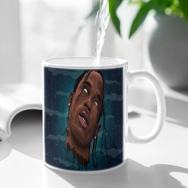 Jackboys Travis Scott Coffee Mug 11oz Fun Ceramic Coffee Tea Cocoa Cup Handle Tea Drink Cup