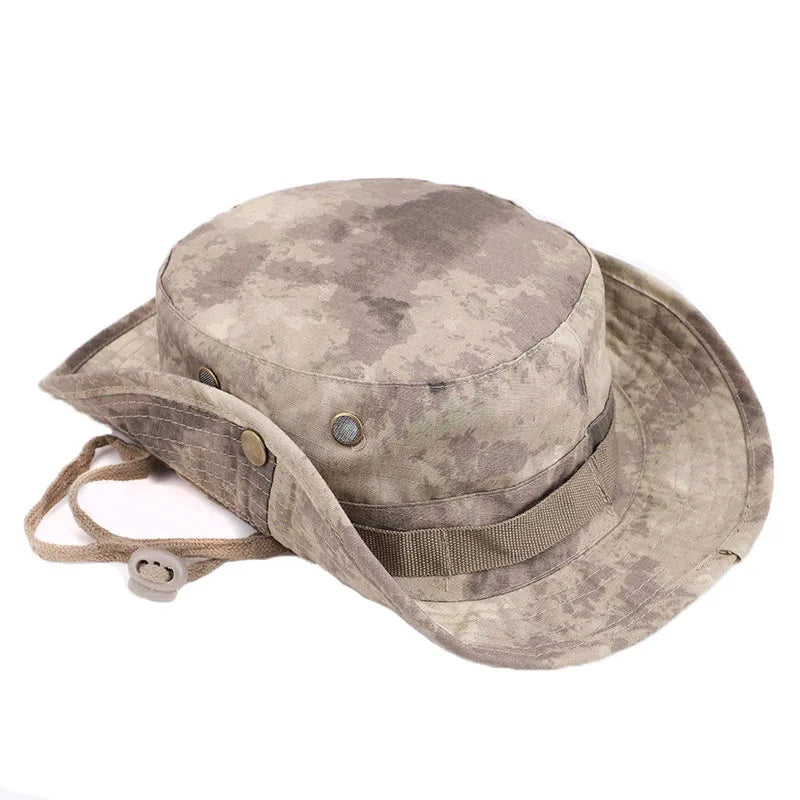 Hunting Bonnie Hat Tactical Airsoft Camouflage Camo Sniper Bucket Hats Outdoor Hiking Camping Fishing Cap