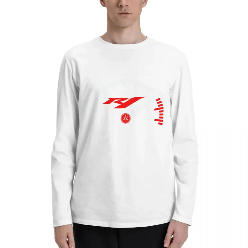 R1 Yzf Super Sports Motorcycle Rev Counter 01 Long Sleeve T-Shirts T-shirt Tee Soft Style Natural Streetwear