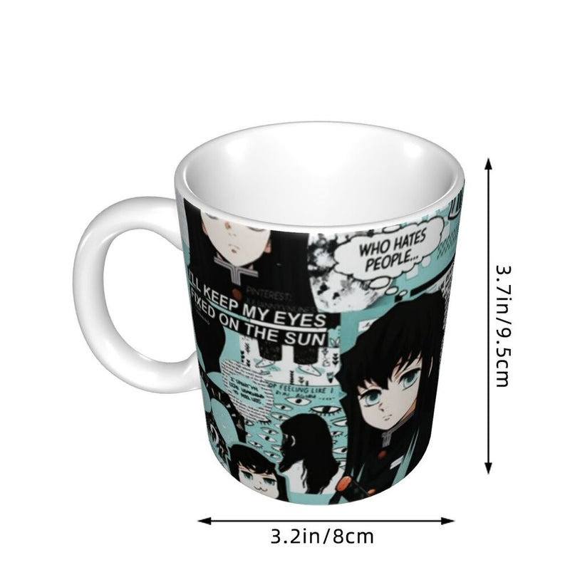 Personalized Anime Demon Slayer Coffee Mugs DIY Muichiro Tokito Kimetsu No Yaiba Ceramic Tea Milk Cup