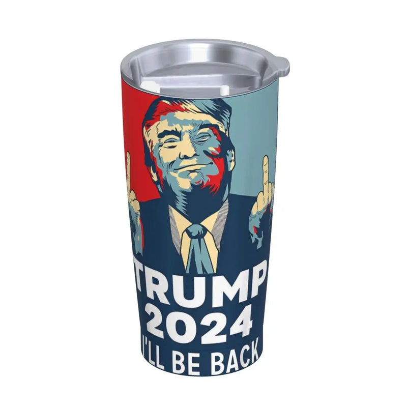 2024 I will be back Trump Coffee Cup Thermos Bottle Stainless Steel Double-layer Insulation Cold And Hot Travel Mug Vacuum Flask